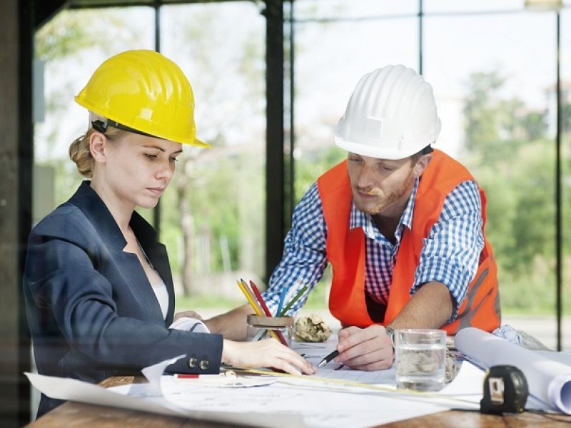 Architect Engineer Discussion Brainstorming Construction Concept